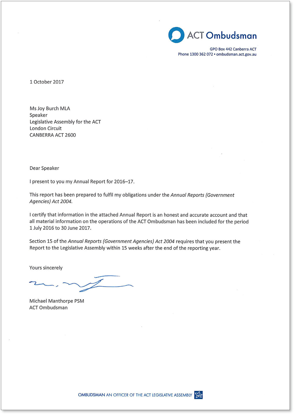 Letter of Transmittal